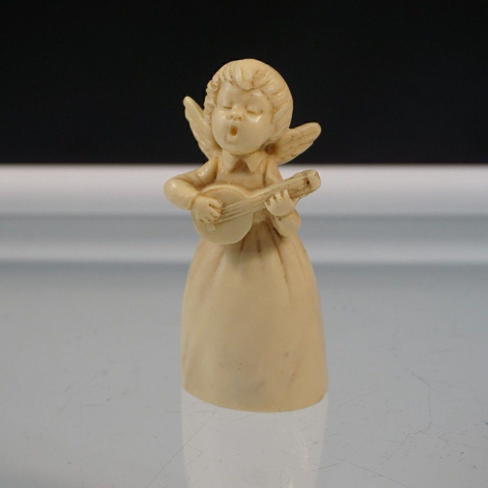 Vintage Musical Angel A Santini Classic Figure Made In Italy Sculpted Marble
